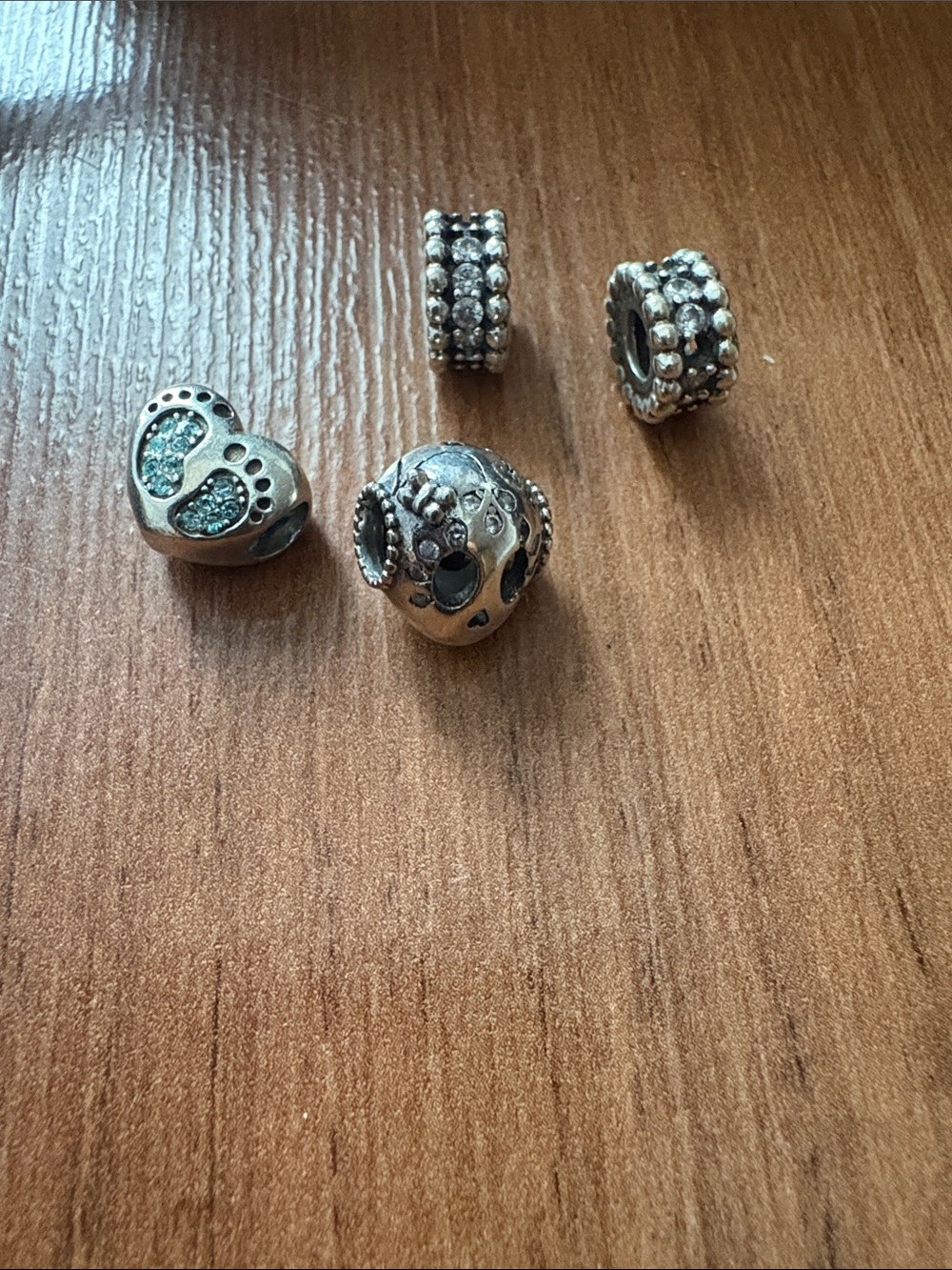 Lot of Sterling Silver Charm Beads - Silver